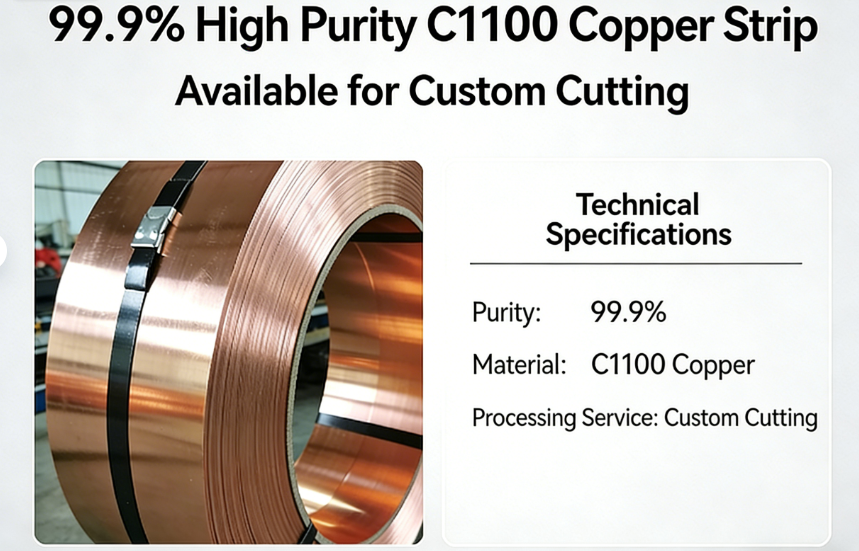 99.9% High-Purity C1100 Copper Strip | Custom Cut-to-Size Service Available(图1)