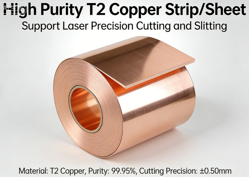 High-Purity T2 Copper Strip/Sheet | Precision Laser Cutting & Slitting Supported(图1)