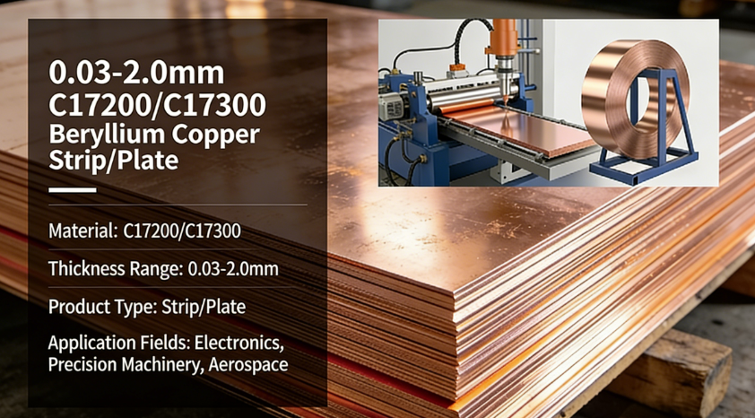 0.03-2.0mm C17200/C17300 Beryllium Copper Strip/Sheet(图1) 0.03-2.0mm C17200/C17300 Beryllium Copper Strip/Sheet(图1)