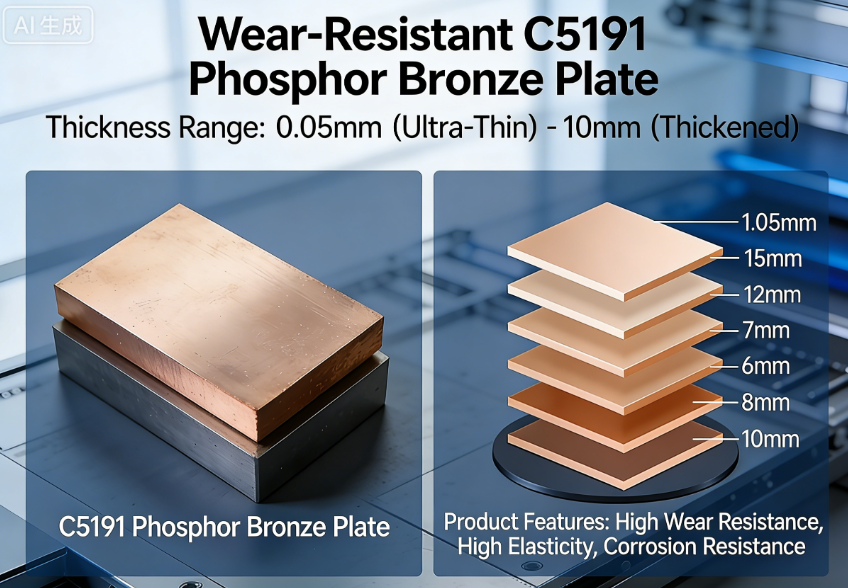 Wear-Resistant C5191 Phosphor Bronze Sheet/Strip | 0.05mm Ultra-Thin to 10mm Thick(图1) Wear-Resistant C5191 Phosphor Bronze Sheet/Strip | 0.05mm Ultra-Thin to 10mm Thick(图1)