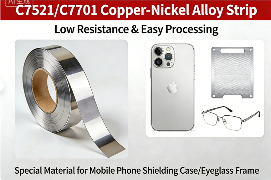 C7521/C7701 Cupronickel Strip | Low Resistance & Easy Machining | Special Material for Mobile Phone (图1)