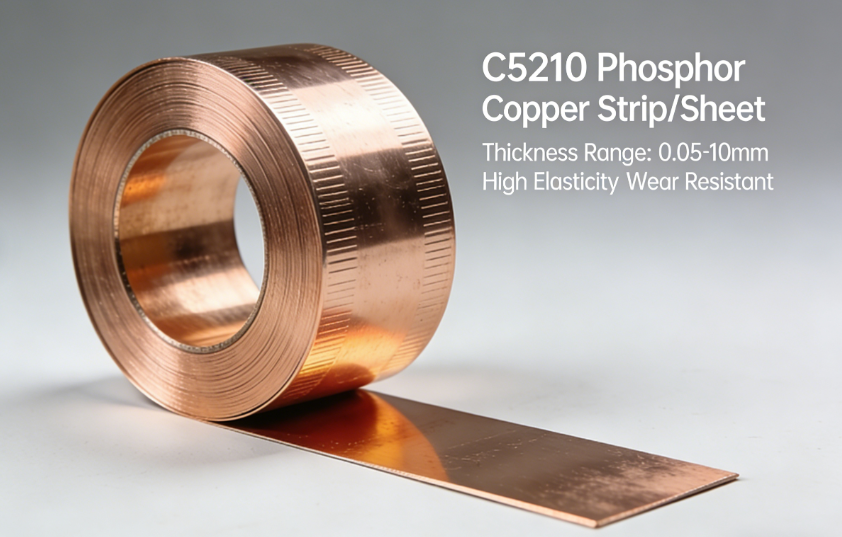 0.05-10mm C5210 Phosphor Bronze Strip/Sheet | High Elasticity & Wear Resistance(图1) 0.05-10mm C5210 Phosphor Bronze Strip/Sheet | High Elasticity & Wear Resistance(图1)